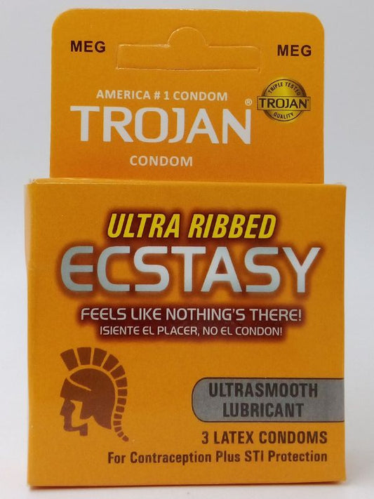 Trojan Ecstasy Condoms - 3 Ultra Ribbed CondomsCondomswww.viga.pk