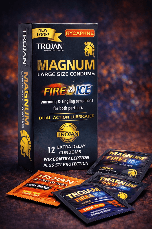 Trojan Magnum Large Size Condoms - 12 Premium Latex Lubricated CondomsCondomswww.viga.pk