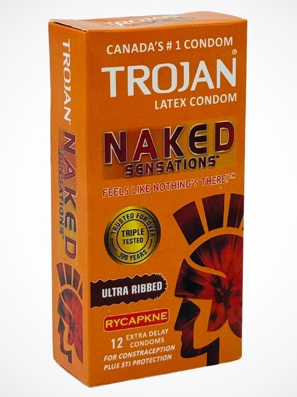 Trojan Naked Sensations Condoms - 12 Ultra Ribbed CondomsCondomswww.viga.pk
