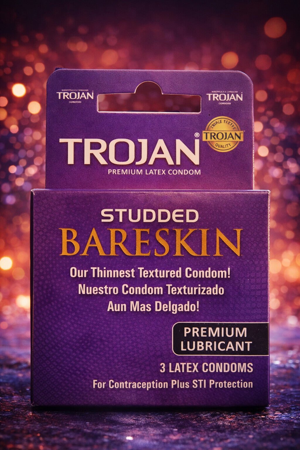 Trojan Studded Bareskin Condoms 3 - Pack - Premium Thinnest CondomsCondomswww.viga.pk