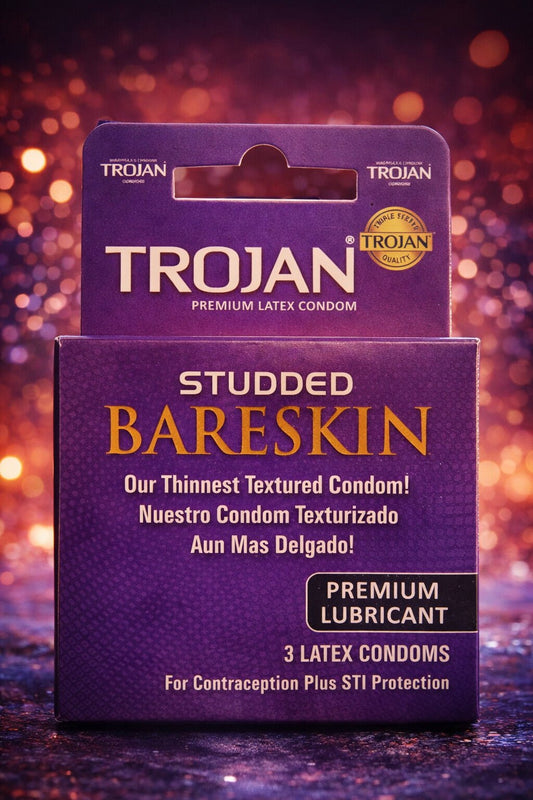 Trojan Studded Bareskin Condoms 3 - Pack - Premium Thinnest CondomsCondomswww.viga.pk