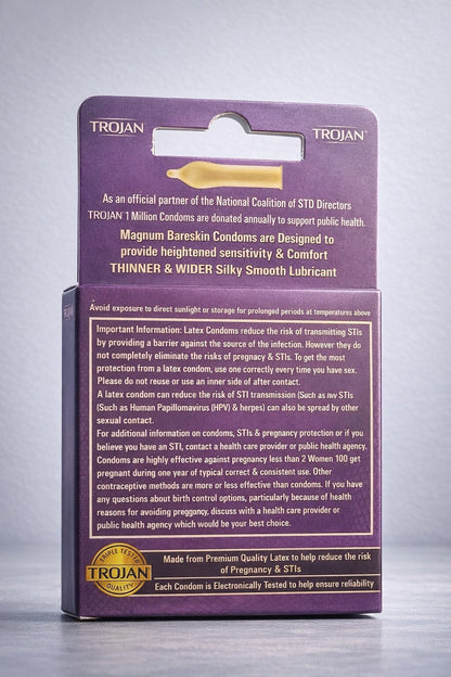 Trojan Studded Bareskin Condoms 3 - Pack - Premium Thinnest CondomsCondomswww.viga.pk