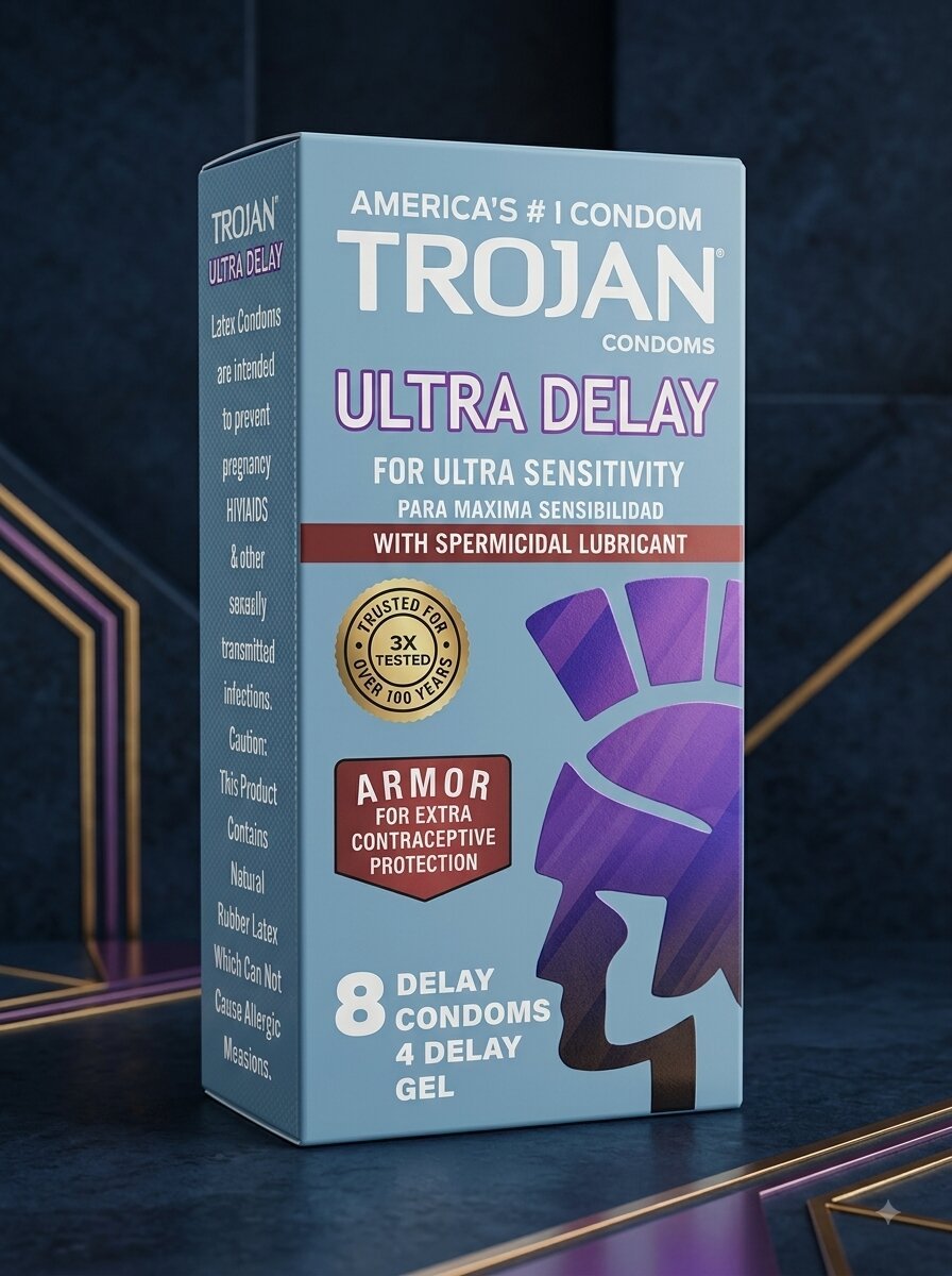 Trojan Ultra Delay Condoms – 12 Pack | Latex, Lubricated & SpermicidalCondomswww.viga.pk