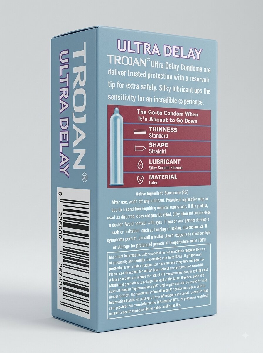 Trojan Ultra Delay Condoms – 12 Pack | Latex, Lubricated & SpermicidalCondomswww.viga.pk