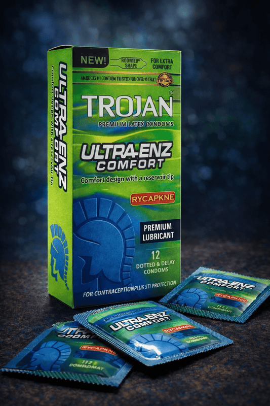 Trojan Ultra ENZ Condoms - 12 Premium Latex Comfort Condoms for MenCondomswww.viga.pk