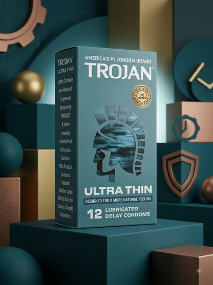 Trojan Ultra Thin Condoms – 12 Lubricated Delay Latex CondomsCondomswww.viga.pk