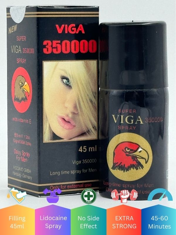 Viga 350000 Men Delay Spray 45ML - Strong Long TimingMen Delay Spraywww.viga.pk