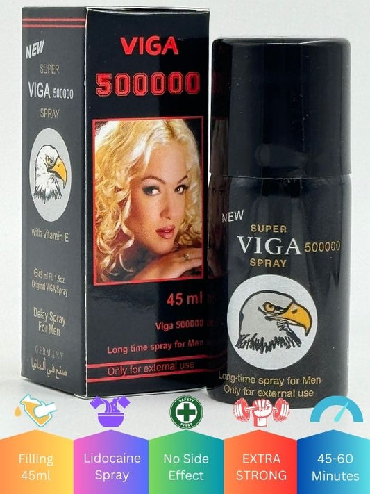 Viga 500000 Delay Spray (Black) - Long Time SprayMen Delay Spraywww.viga.pk