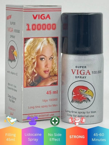 Viga Delay Spray 100000 For Men 45ML - Last Longer & Perform BetterMen Delay Spraywww.viga.pk